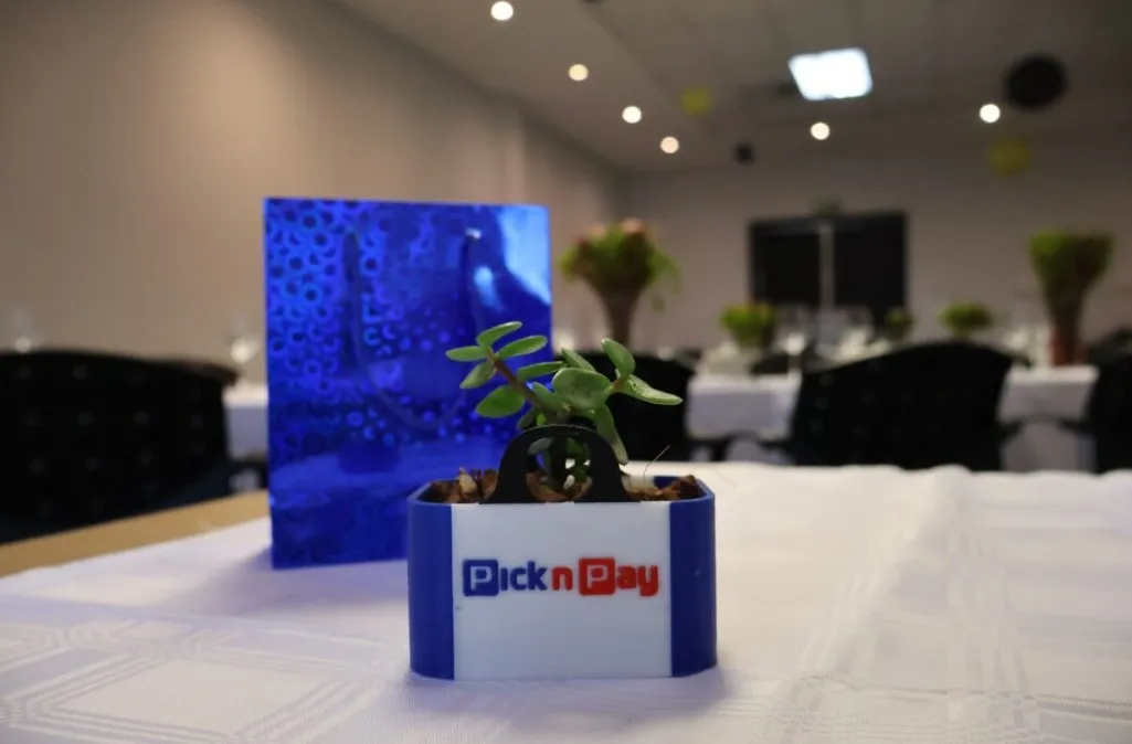 Pick n Pay plant holder 3D printed in multicolor PLA