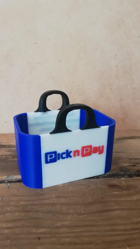 Pick n Pay plant holder 3D printed in multicolor PLA